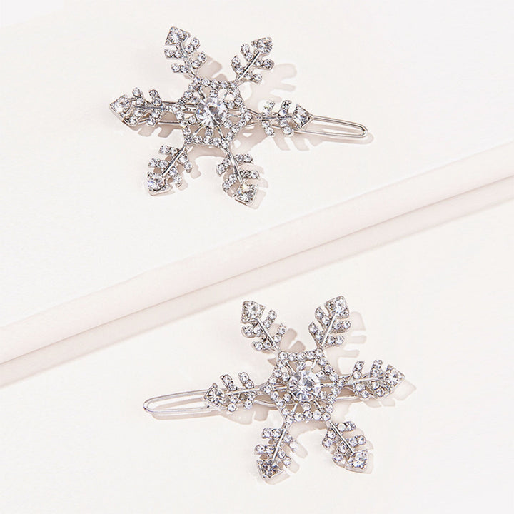 Hair Clip Stylish Hairpin Sparkling Snowflake Design Women Girls Daily Wear Hair Clamp Weddings Christmas Ornaments Image 10