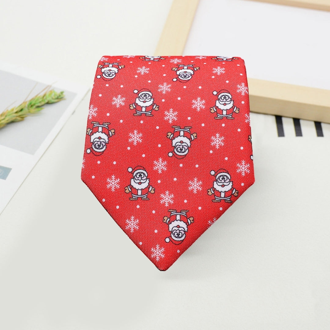 Men Necktie Christmas Cartoon Santa Claus Snowman Print Smooth Exquisite Adjustable Holiday Year Party Tie Suit Coat Image 9