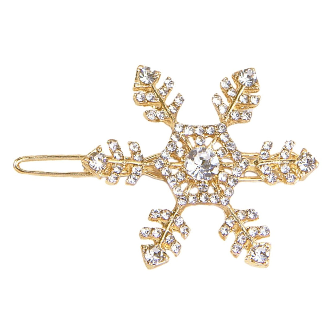 Hair Clip Stylish Hairpin Sparkling Snowflake Design Women Girls Daily Wear Hair Clamp Weddings Christmas Ornaments Image 1