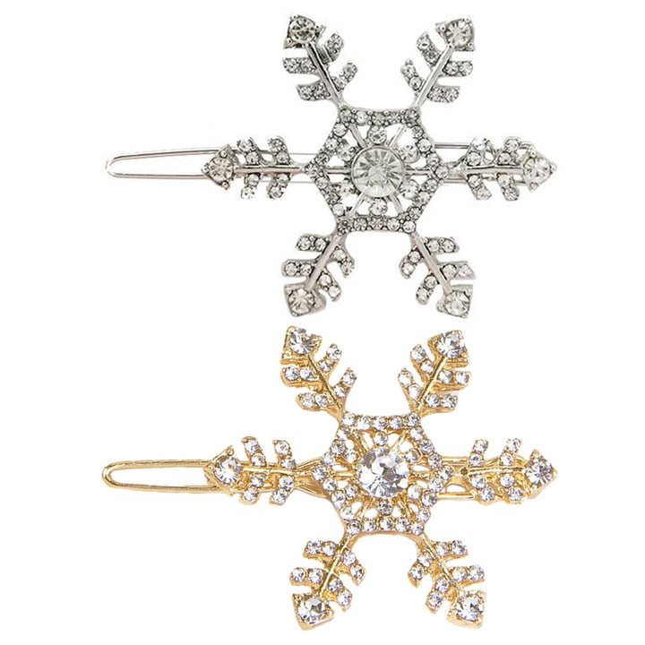 Hair Clip Stylish Hairpin Sparkling Snowflake Design Women Girls Daily Wear Hair Clamp Weddings Christmas Ornaments Image 12