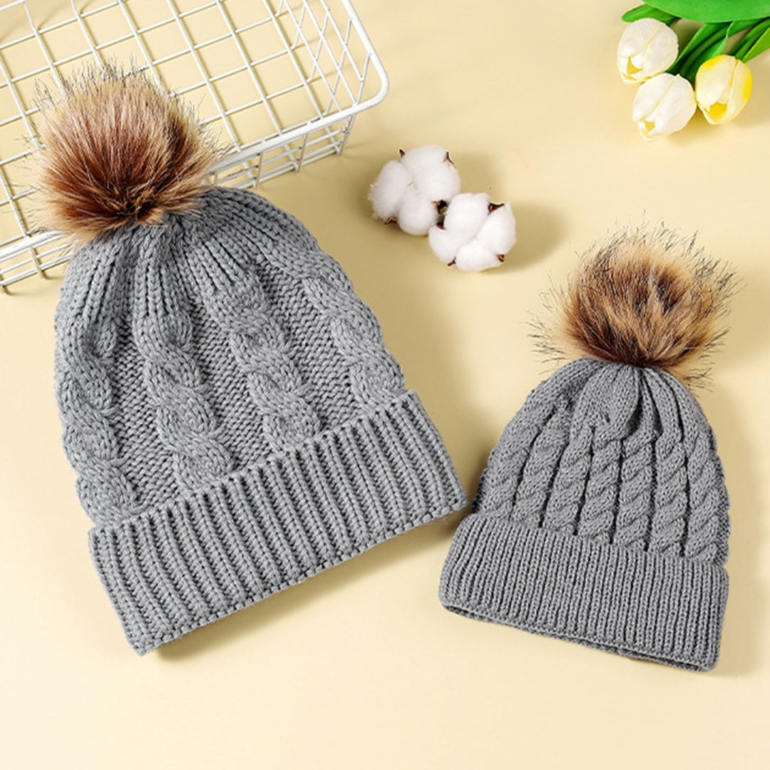 Thermal Beanie Hat Stay Warm Stylish Parent-Child Autumn Winter Cold-proof Fine Workmanship Hat for Cold Weather Image 12