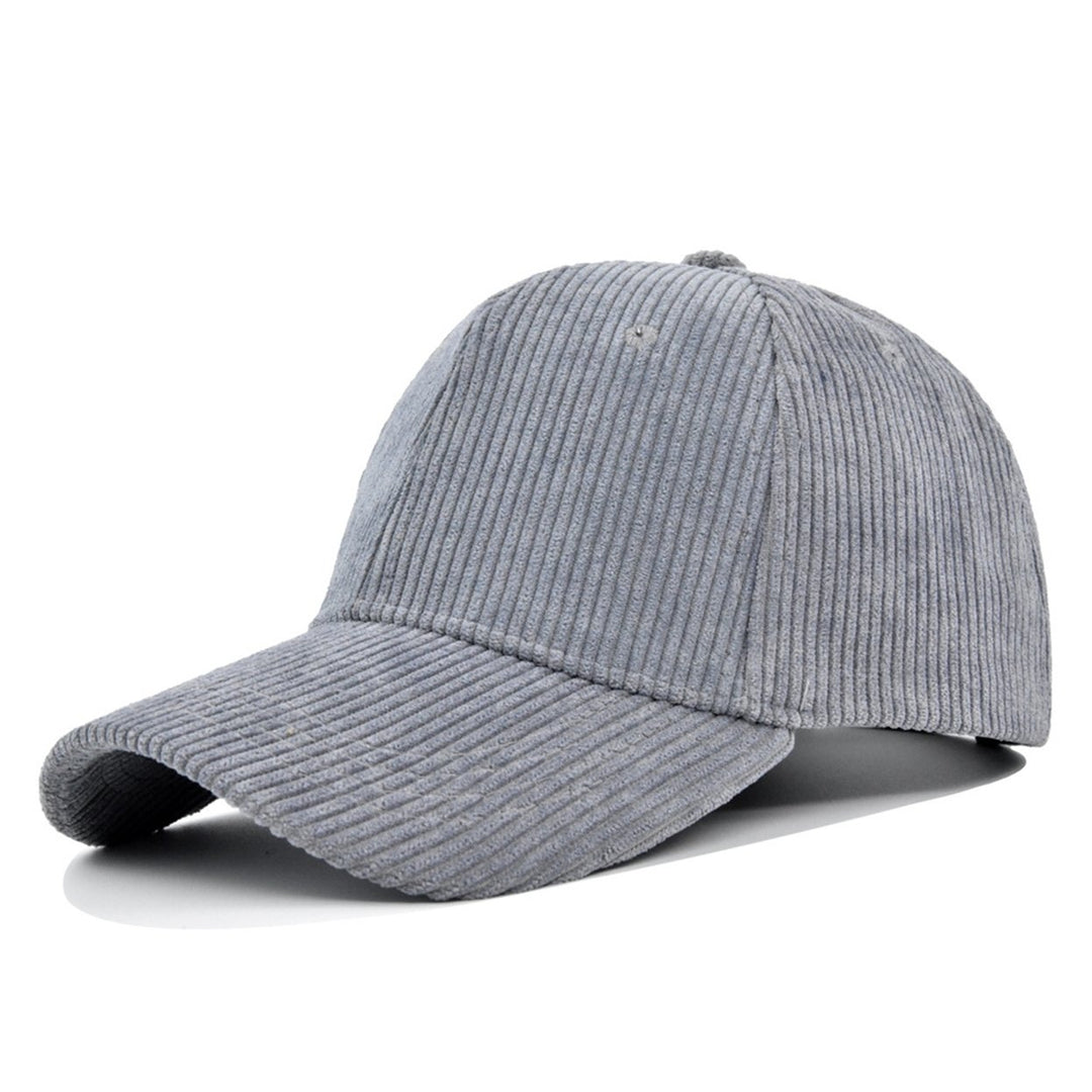 Unsiex Baseball Hat Striped Texture Adjustable Buckle Solid Color Long Curled Brim Sun Protection Ponytail Holder Casual Image 1