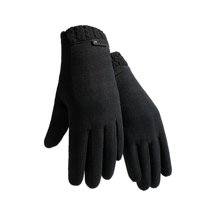 1 Pair Women Winter Gloves Touch Screen Windproof Full Finger Cold Resistant Thickened Plush Anti-slip Outdoor Cycling Image 3