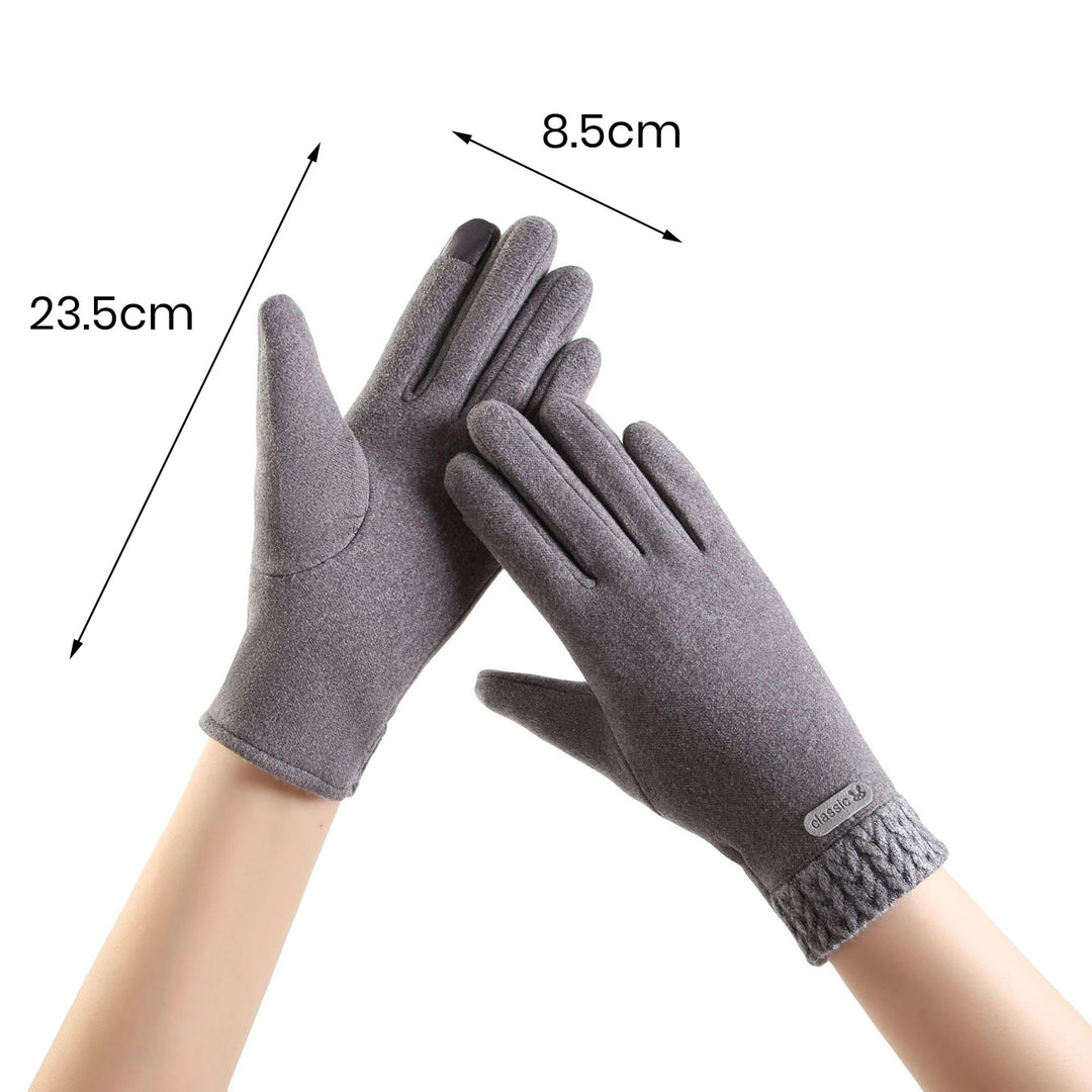1 Pair Women Winter Gloves Touch Screen Windproof Full Finger Cold Resistant Thickened Plush Anti-slip Outdoor Cycling Image 7