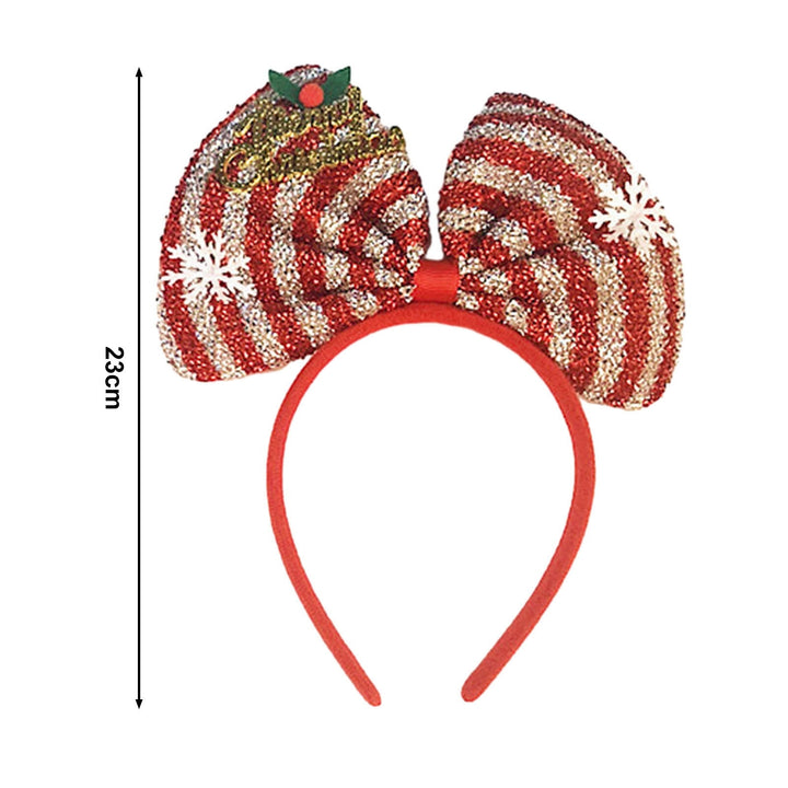Christmas Sequins Letter Bowknot Decor Headband Snowflake Striped Hair Hoop Merry Christmas Headdress Decoration Image 6