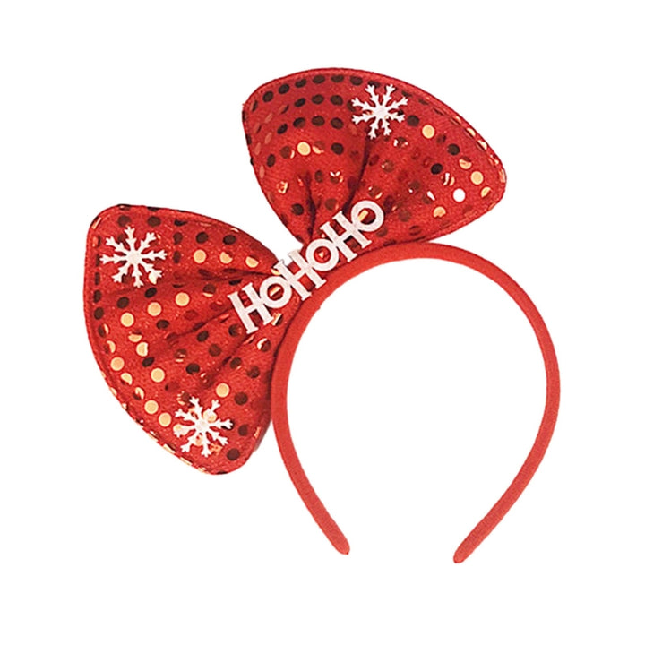 Christmas Sequins Letter Bowknot Decor Headband Snowflake Striped Hair Hoop Merry Christmas Headdress Decoration Image 9