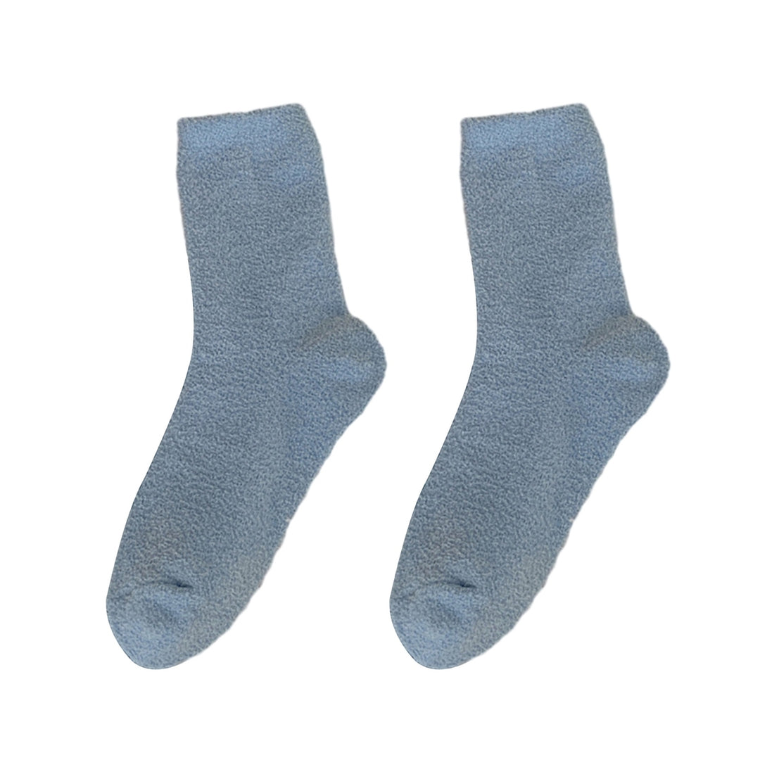 1 Pair Macaron Coral Velvet Socks Cozy Warm Comfortable Mid-tube Thickened Soft Winter Home Carpet Socks Image 8