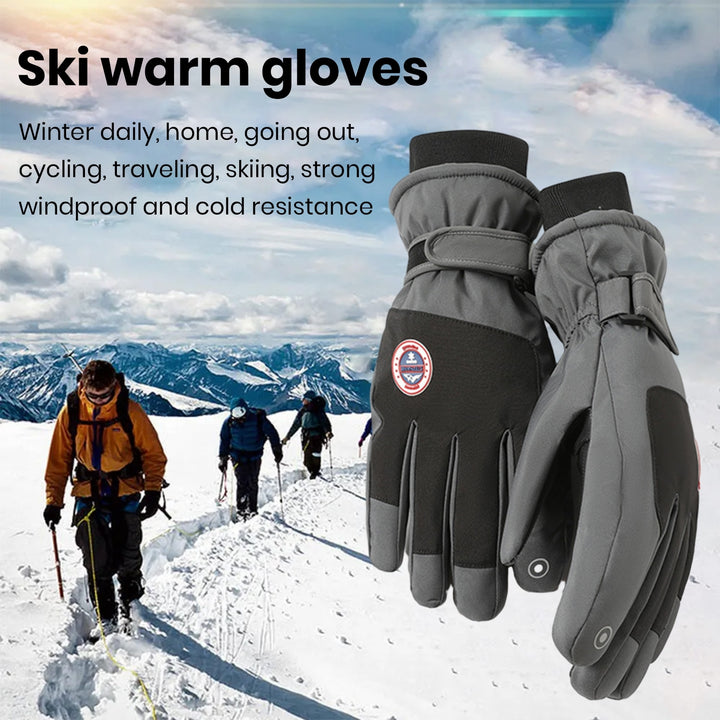 1 Pair Cycling Gloves Thickened Soft Plush Windproof Heat Retention Waterproof Touch Screen Image 7