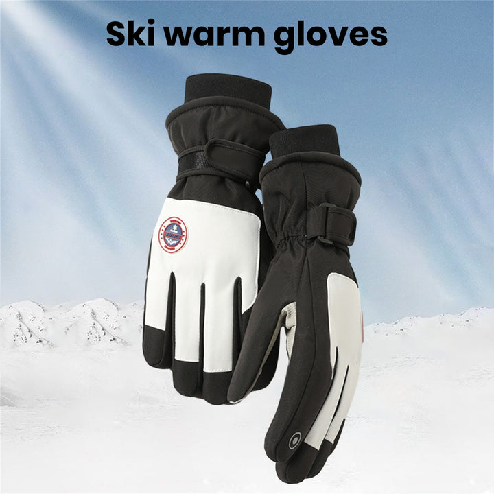 1 Pair Cycling Gloves Thickened Soft Plush Windproof Heat Retention Waterproof Touch Screen Image 8