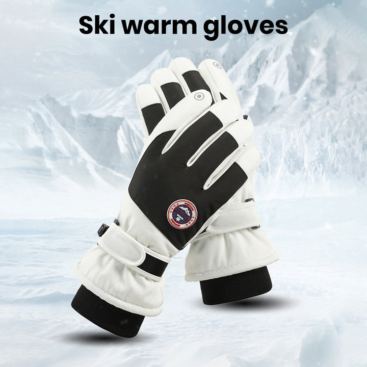 1 Pair Cycling Gloves Thickened Soft Plush Windproof Heat Retention Waterproof Touch Screen Image 9