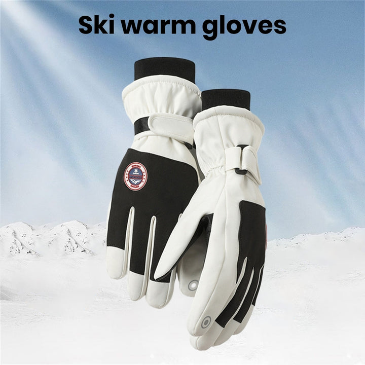 1 Pair Cycling Gloves Thickened Soft Plush Windproof Heat Retention Waterproof Touch Screen Image 11