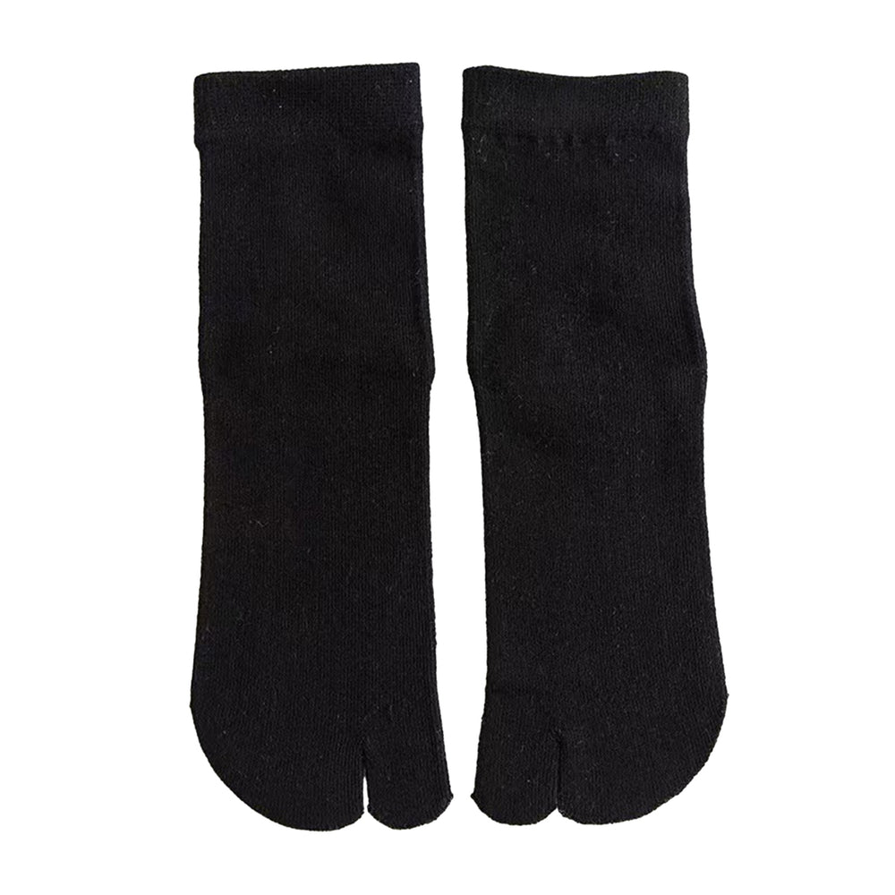 1 Pair Women Sock Middle Tube Two Toes Solid Color Soft High Elasticity Anti-slip Ankle Protection Sweat Absosrption Image 2