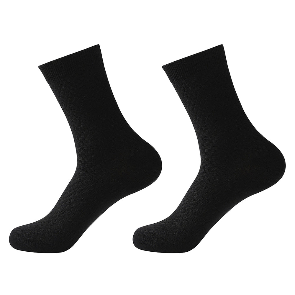 1 Pair Men Medium Tube Socks Super Soft Elastic Breathable Moisture-wicking Solid Color Winter Warm Socks Image 2