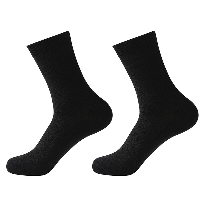 1 Pair Men Medium Tube Socks Super Soft Elastic Breathable Moisture-wicking Solid Color Winter Warm Socks Image 1