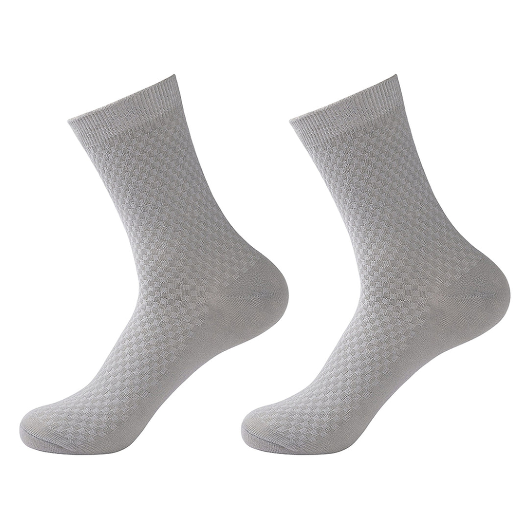 1 Pair Men Medium Tube Socks Super Soft Elastic Breathable Moisture-wicking Solid Color Winter Warm Socks Image 3