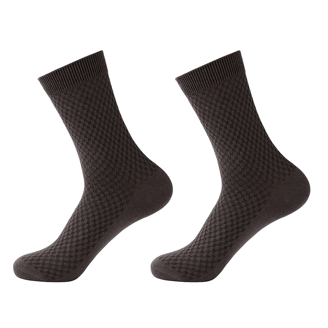 1 Pair Men Medium Tube Socks Super Soft Elastic Breathable Moisture-wicking Solid Color Winter Warm Socks Image 4