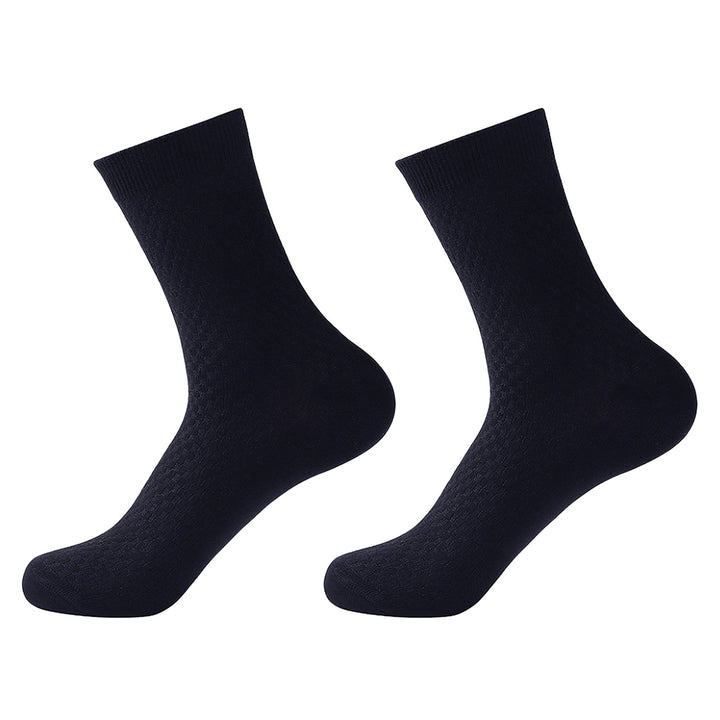 1 Pair Men Medium Tube Socks Super Soft Elastic Breathable Moisture-wicking Solid Color Winter Warm Socks Image 4
