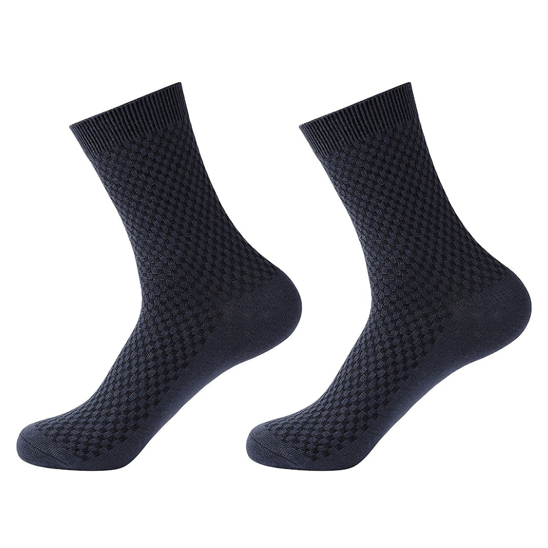 1 Pair Men Medium Tube Socks Super Soft Elastic Breathable Moisture-wicking Solid Color Winter Warm Socks Image 1