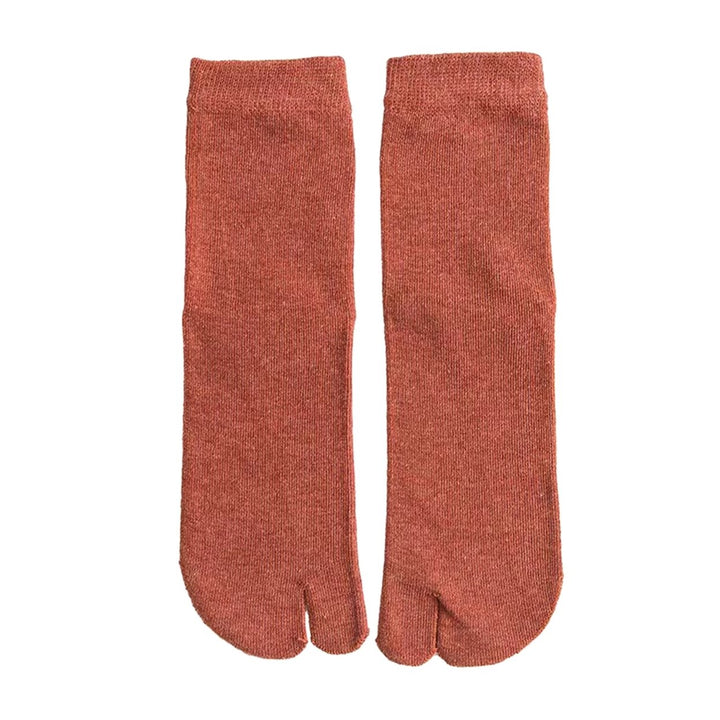 1 Pair Women Sock Middle Tube Two Toes Solid Color Soft High Elasticity Anti-slip Ankle Protection Sweat Absosrption Image 1