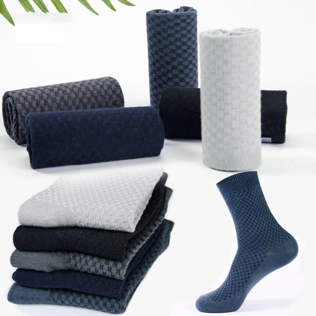 1 Pair Men Medium Tube Socks Super Soft Elastic Breathable Moisture-wicking Solid Color Winter Warm Socks Image 9
