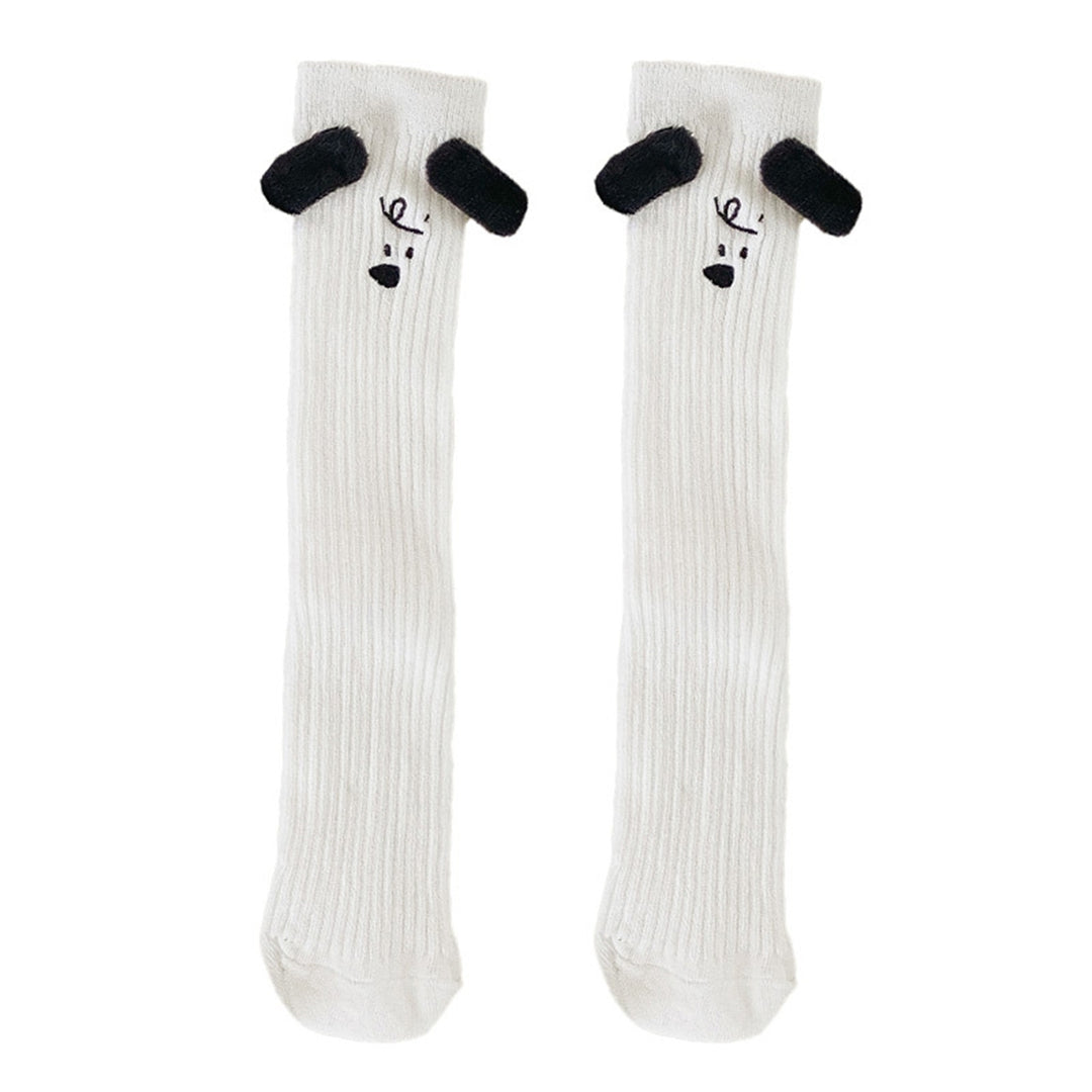 1 Pair Children Socks Soft Breathable Comfortable Easy to Wear Adorable Puppy Pattern High Tube Socks for Kids Image 3