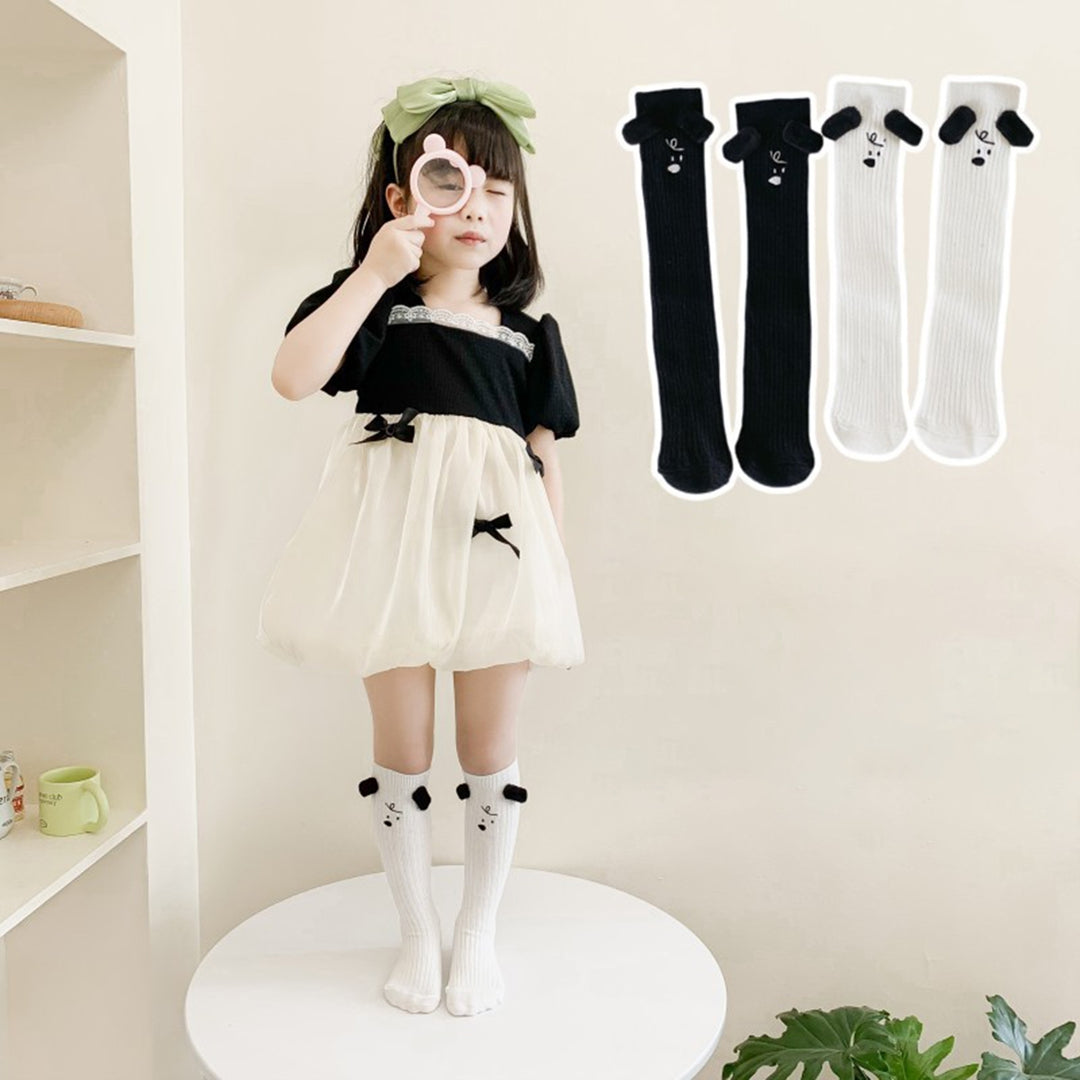 1 Pair Children Socks Soft Breathable Comfortable Easy to Wear Adorable Puppy Pattern High Tube Socks for Kids Image 9