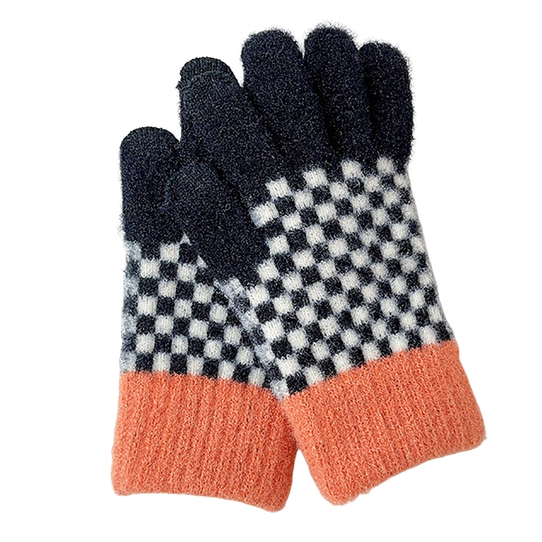 1 Pair Touch Screen Gloves Cozy Stylish Thickened Full Finger Gloves for Winter Cycling Outdoor Activities Image 2