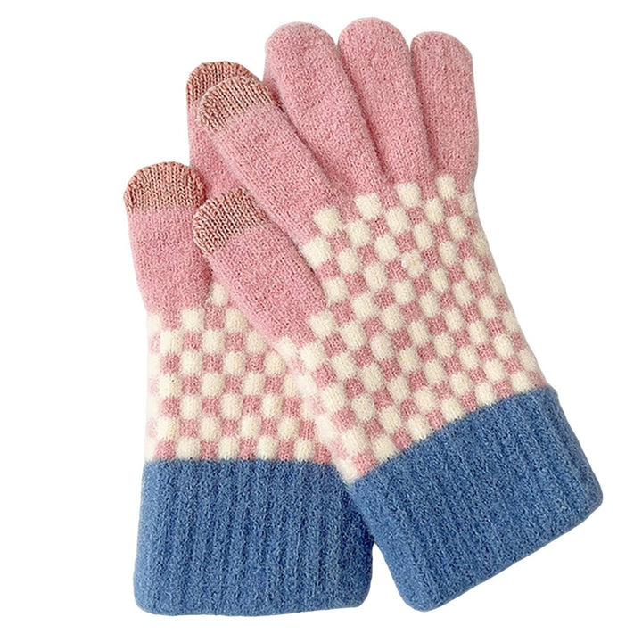 1 Pair Touch Screen Gloves Cozy Stylish Thickened Full Finger Gloves for Winter Cycling Outdoor Activities Image 1