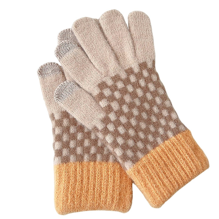 1 Pair Touch Screen Gloves Cozy Stylish Thickened Full Finger Gloves for Winter Cycling Outdoor Activities Image 1