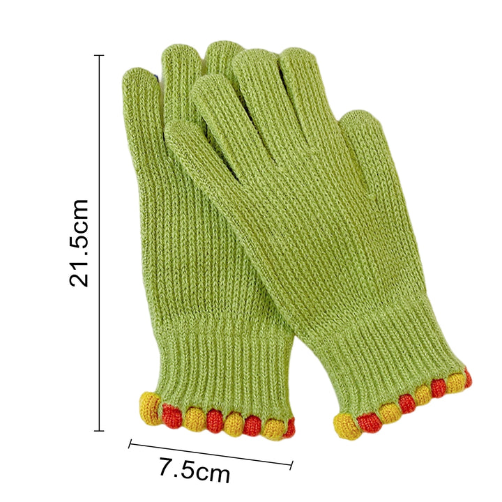1 Pair of Women Knitted Winter Gloves Thickened Warm Breathable Acrylic Yarn Split Finger Touch Screen Stylish Gloves Image 6