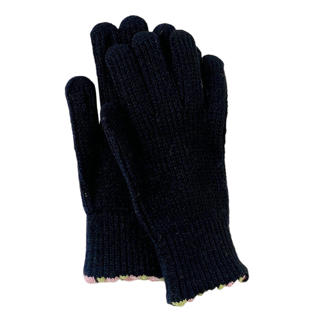 1 Pair of Women Knitted Winter Gloves Thickened Warm Breathable Acrylic Yarn Split Finger Touch Screen Stylish Gloves Image 10