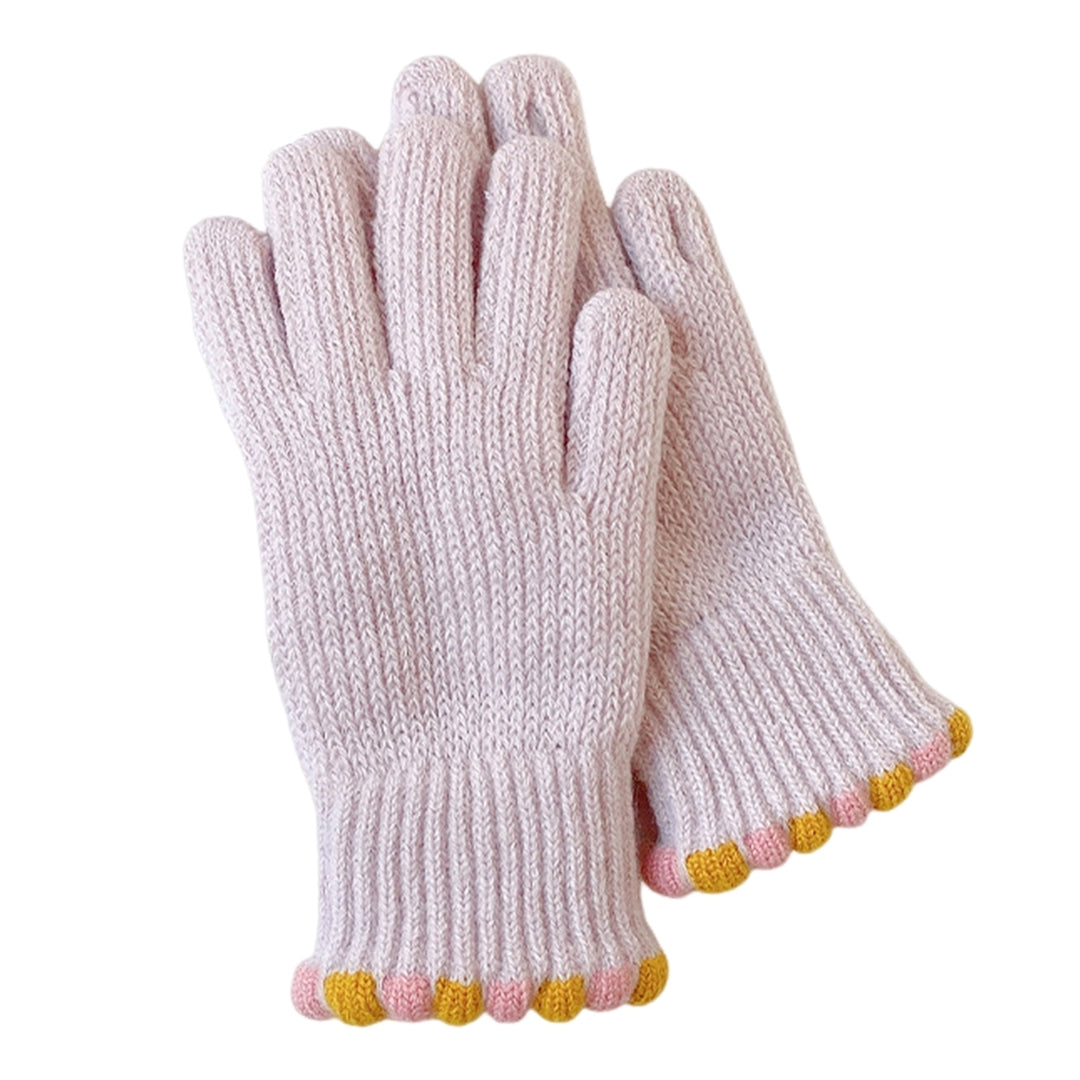 1 Pair of Women Knitted Winter Gloves Thickened Warm Breathable Acrylic Yarn Split Finger Touch Screen Stylish Gloves Image 11