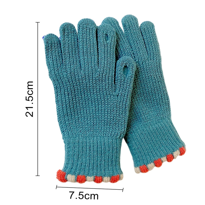 1 Pair of Women Knitted Winter Gloves Thickened Warm Breathable Acrylic Yarn Split Finger Touch Screen Stylish Gloves Image 12