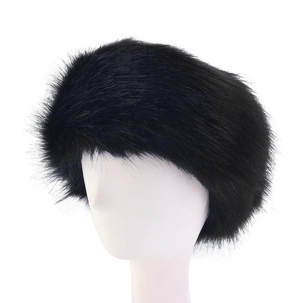 Ladies Winter Faux faux Soft Fluffy Cozy Warm Unisex Thick Furry Headband Winter Outdoor Earwarmer Empty Top Elastic Image 2