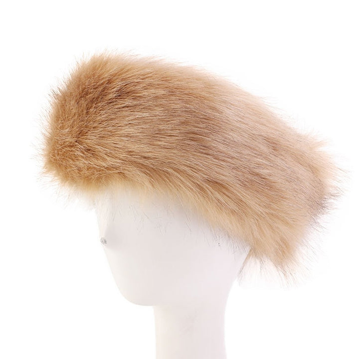 Ladies Winter Faux faux Soft Fluffy Cozy Warm Unisex Thick Furry Headband Winter Outdoor Earwarmer Empty Top Elastic Image 6