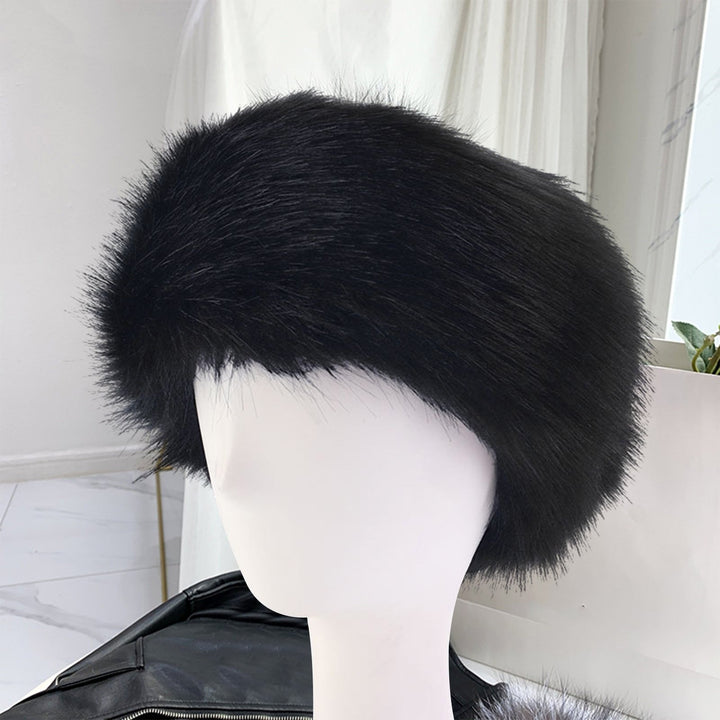 Ladies Winter Faux faux Soft Fluffy Cozy Warm Unisex Thick Furry Headband Winter Outdoor Earwarmer Empty Top Elastic Image 9