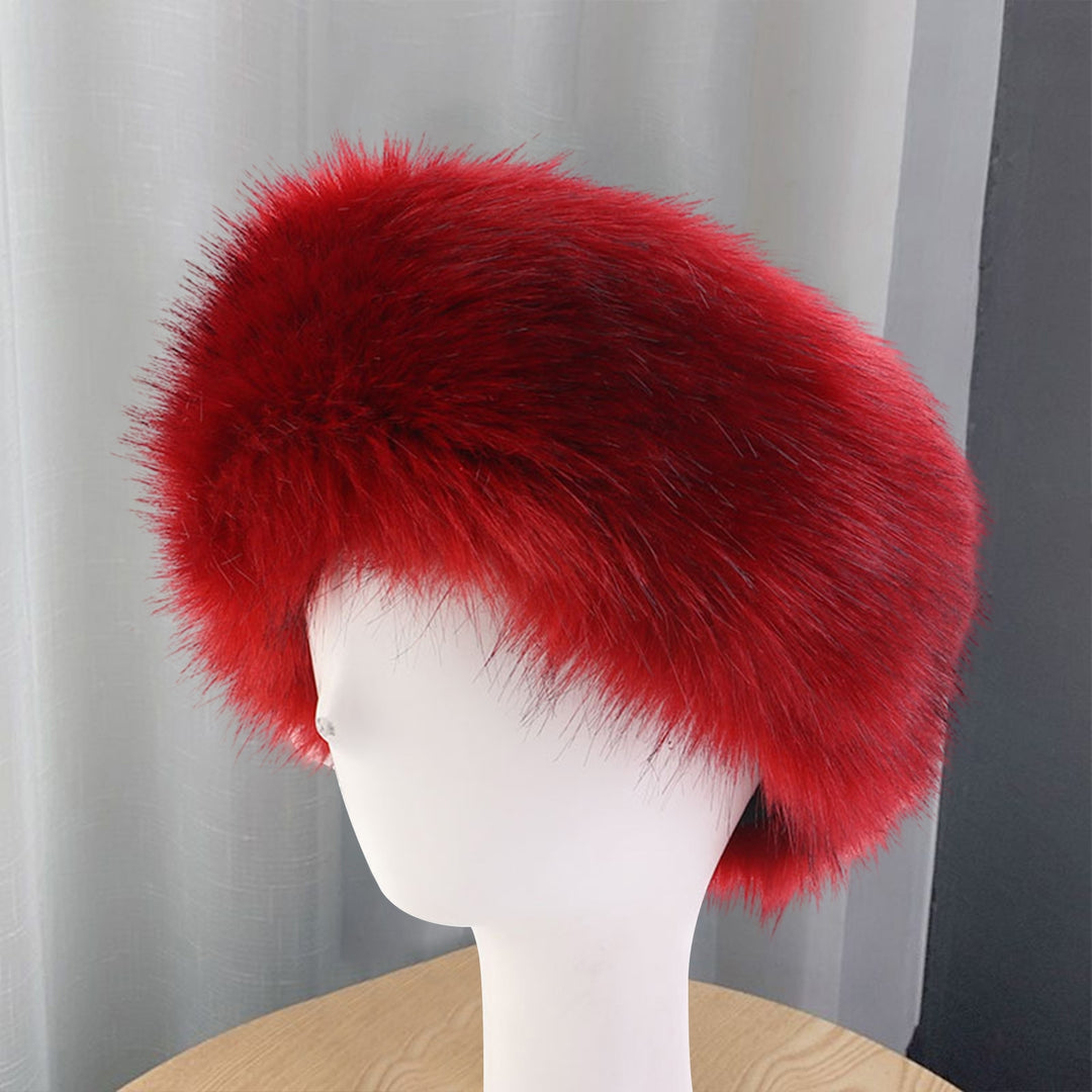 Ladies Winter Faux faux Soft Fluffy Cozy Warm Unisex Thick Furry Headband Winter Outdoor Earwarmer Empty Top Elastic Image 10