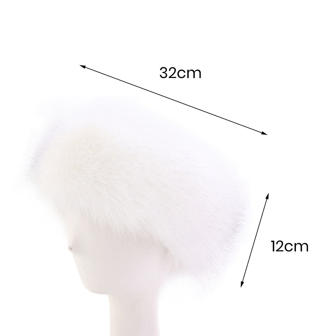 Ladies Winter Faux faux Soft Fluffy Cozy Warm Unisex Thick Furry Headband Winter Outdoor Earwarmer Empty Top Elastic Image 12