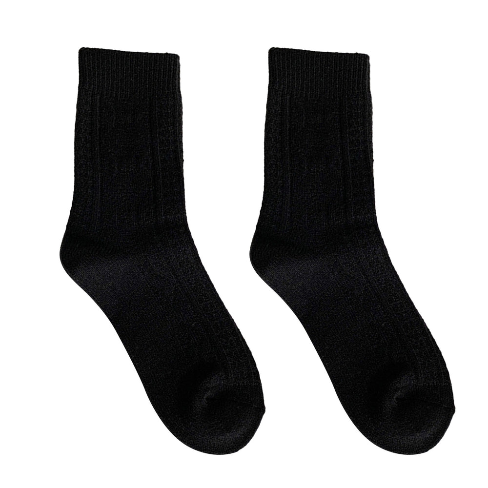 Women Fall Winter Socks Mid-tube Ankle Protection Thick Knitted High Elasticity Solid Color Soft Warm Anti-slip No Odor Image 2