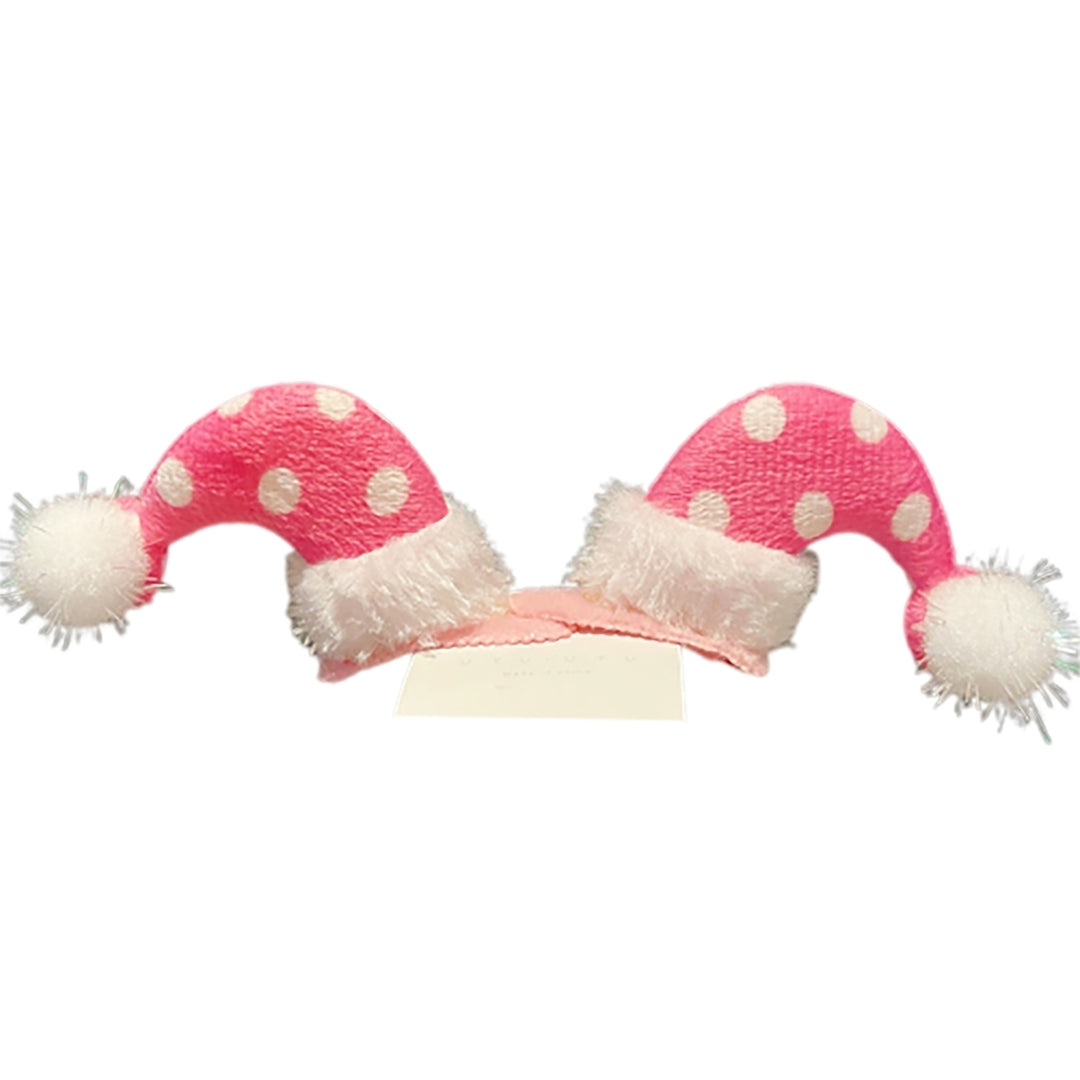 Christmas Hairpins Antler Plush Ball Red Berry Santa Hat Plaid Print Pine Cone Anti-slip Lightweight Image 6