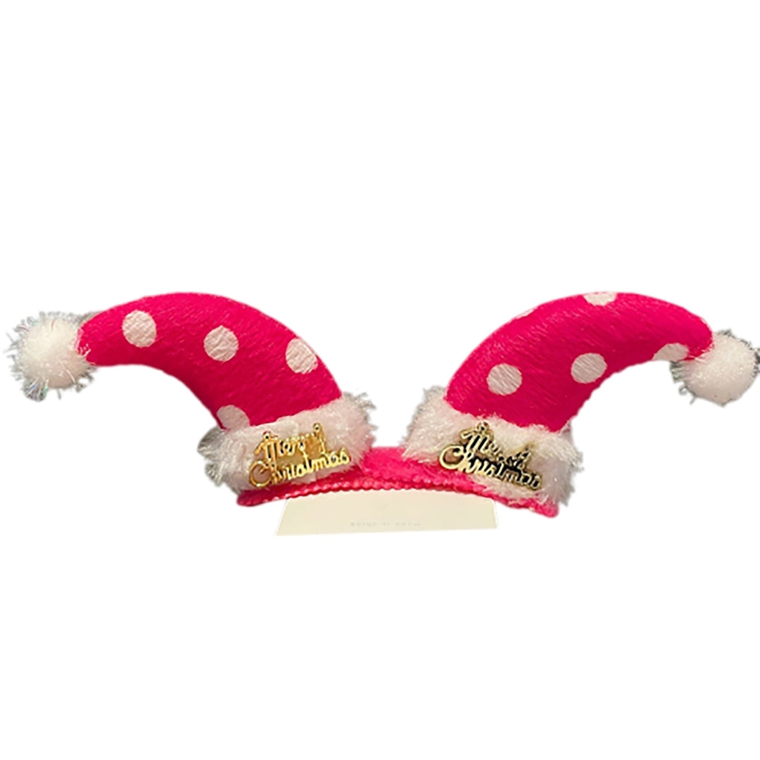 Christmas Hairpins Antler Plush Ball Red Berry Santa Hat Plaid Print Pine Cone Anti-slip Lightweight Image 8