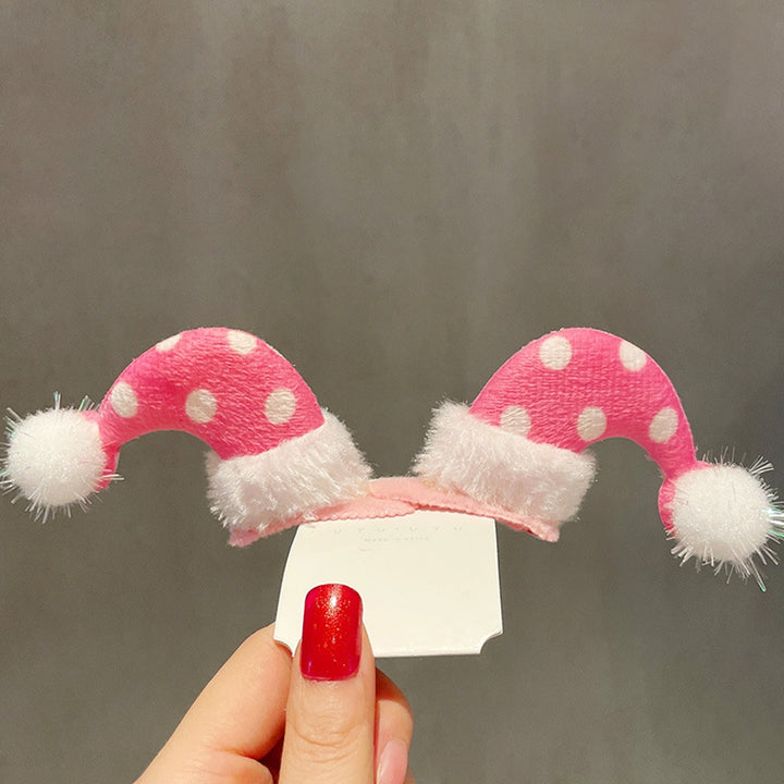 Christmas Hairpins Antler Plush Ball Red Berry Santa Hat Plaid Print Pine Cone Anti-slip Lightweight Image 10