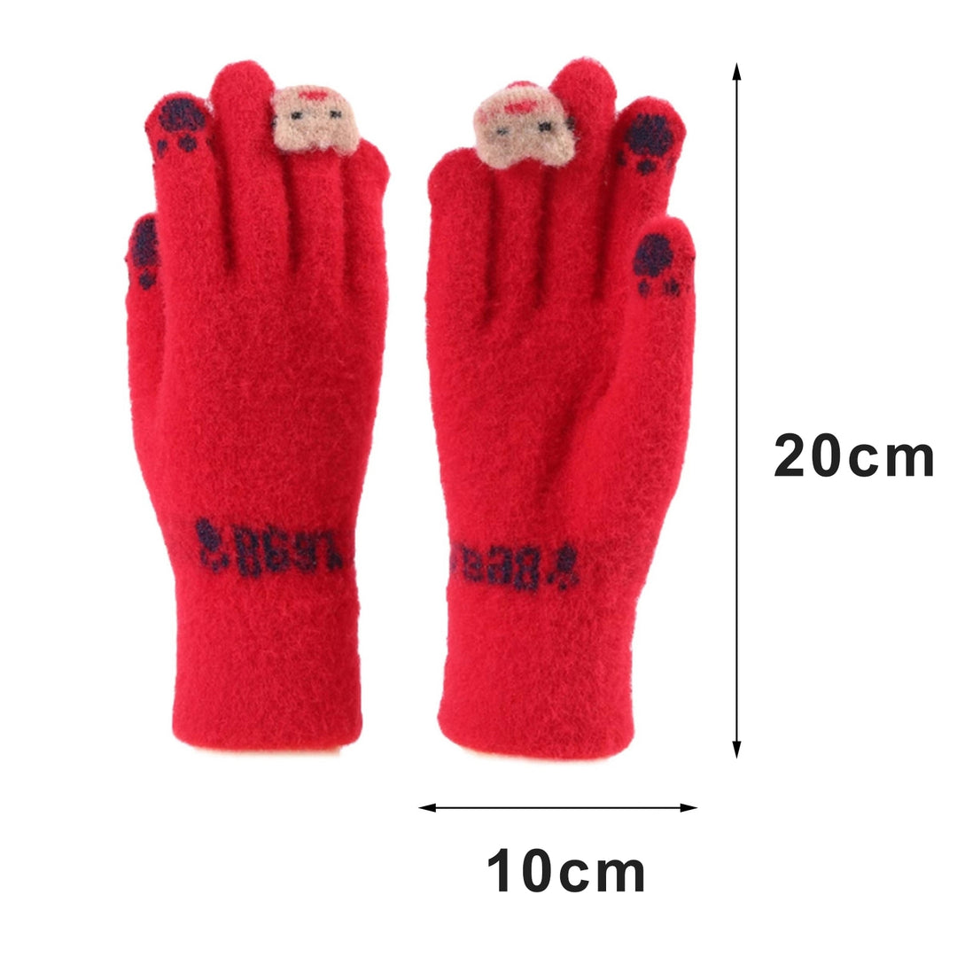 1 Pair Women Winter Gloves Thick Knitted Warm Elastic Anti-slip Touch Screen Cold-resistant Image 10