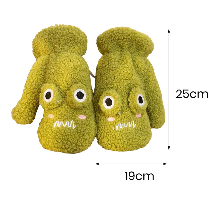 1 Pair Winter Gloves Cute Frog Shape Gloves Hanging Design Soft Comfortable Warm Gloves for Outdoor Sports Image 7