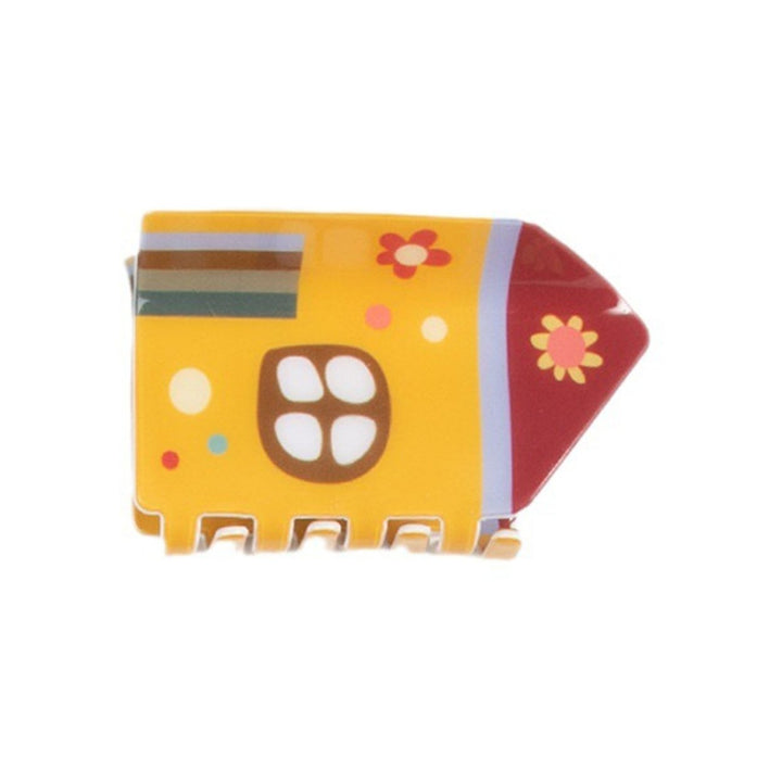 Mini Hair Claw Cute Cartoon House Shape Cross Teeth Children Girls Hair Clip Anti-slip Lightweight Hair Decoration Tool Image 7