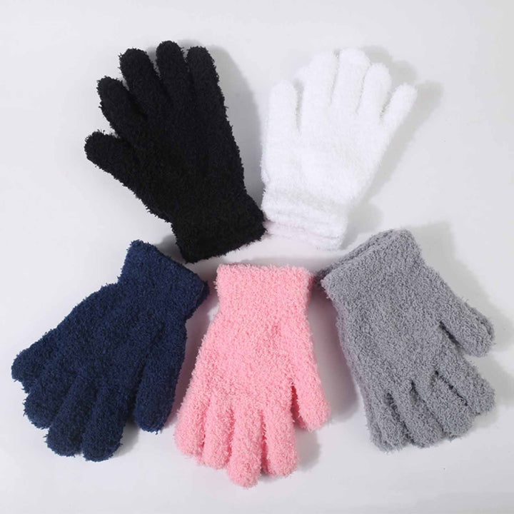 1 Pair Winter Gloves Unisex Coral Fleece Thick Soft Elastic Full Fingers Great Friction Anti-slip Thermal Outdoor Skiing Image 1