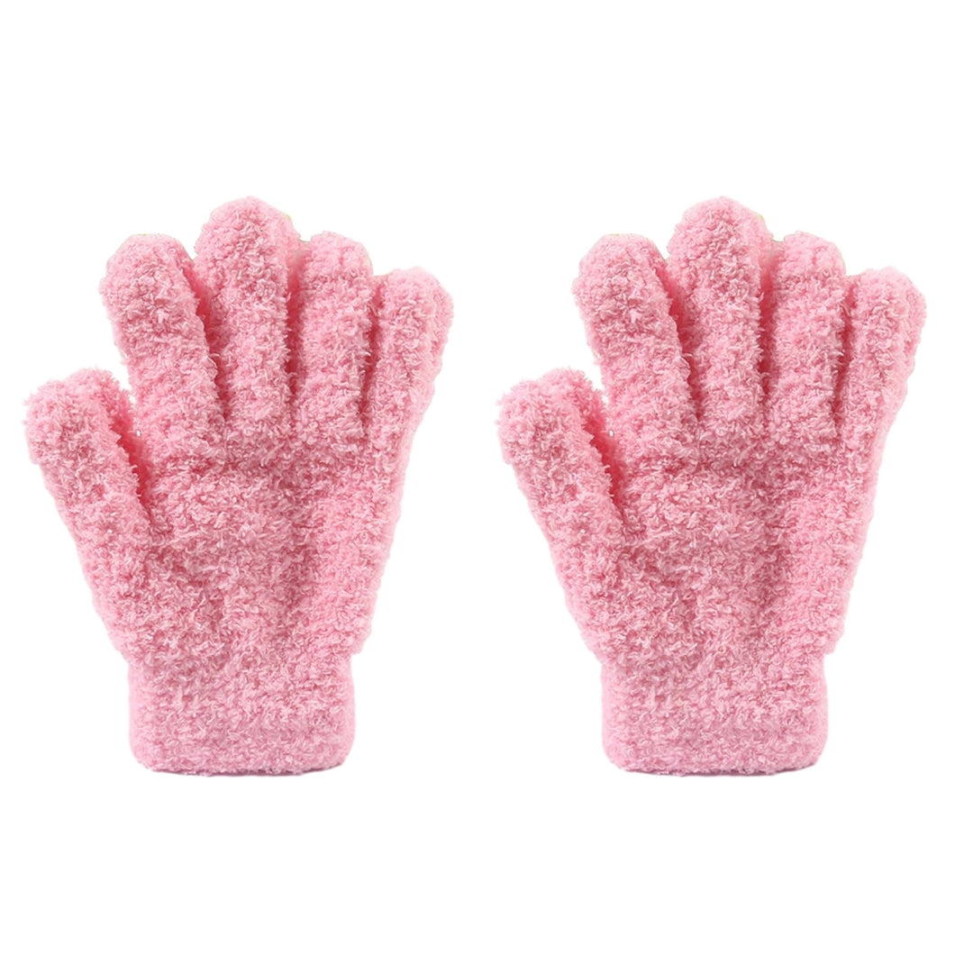 1 Pair Winter Gloves Unisex Coral Fleece Thick Soft Elastic Full Fingers Great Friction Anti-slip Thermal Outdoor Skiing Image 4