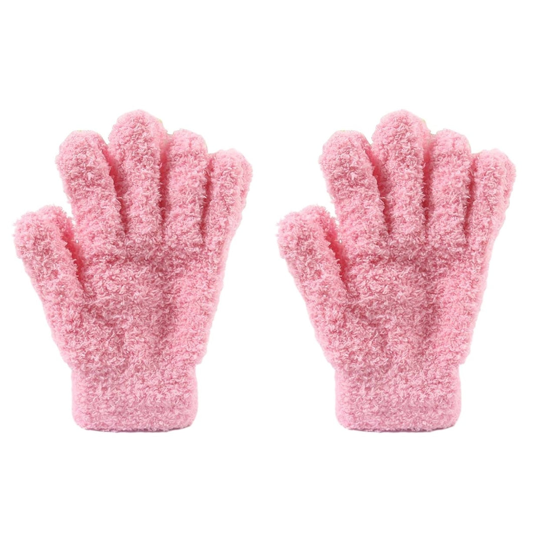 1 Pair Winter Gloves Unisex Coral Fleece Thick Soft Elastic Full Fingers Great Friction Anti-slip Thermal Outdoor Skiing Image 1