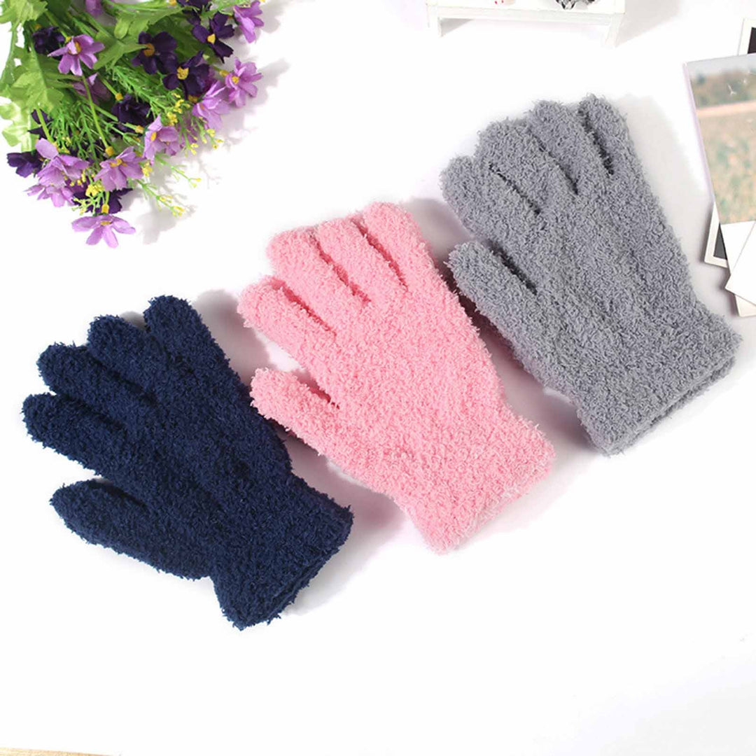 1 Pair Winter Gloves Unisex Coral Fleece Thick Soft Elastic Full Fingers Great Friction Anti-slip Thermal Outdoor Skiing Image 8