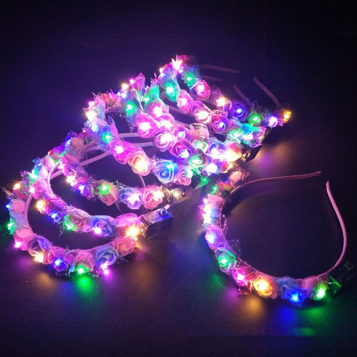 Womens Headband Glow Light Up Beautiful Convenient Thick Thin Hair Decoration for Parties Birthdays Festivals Image 1